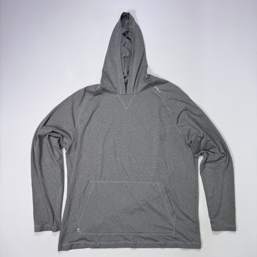 Johnnie-O Men's XL Pullover Hoodie Grey Stretch Lightweight Activewear Modern
